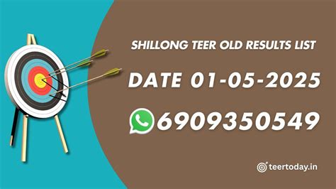 shillong teer result old list|Teer .